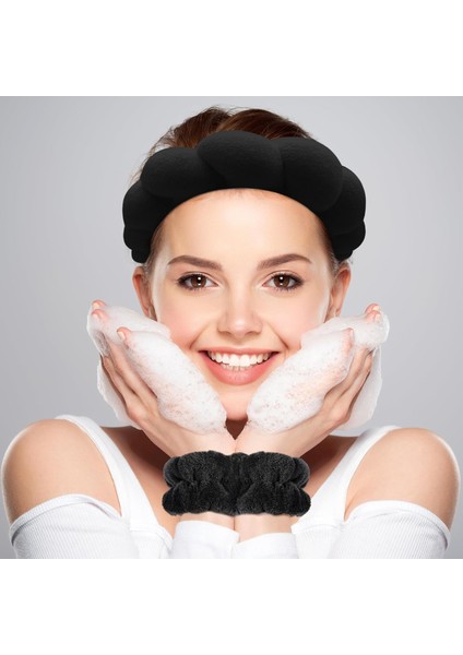 Spa Headband For Face Washing Skin Care Headband Terry Cloth Bubble Soft Hairband For Women Girls Fluffy Padded Headdress Non-Slip Thick Hair Accessories (Yurt Dışından) modelleri