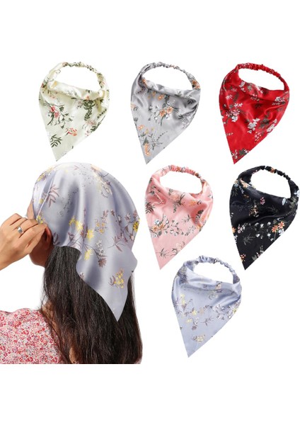 Pack Women's Headband Elastic Hair Scarf Large Triangle Headband Turban With Clip Non-Slip Solid Color Hairband Hair Accessories Suitable For Teenage Girls (Yurt Dışından)