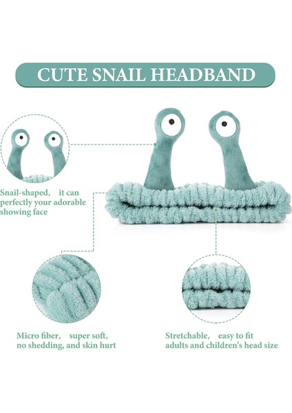 Face Washing Headband Palm And Snail Spa Hairband Makeup Headband Women's Cartoon Cute Coral Fleece Elastic Headband Creative Hair Accessories For Beauty Skin Care (Yurt Dışından) fırsatları