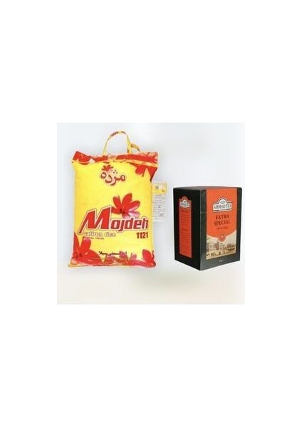 Mojdeh Safran Aromalı Pirinç 5 kg - Spesial 500 G Dökme Çay 2 Li Set