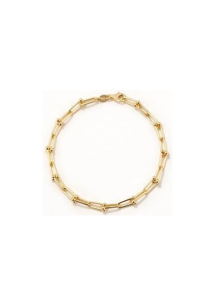 18 Ayar Altın Kaplama Gümüş Iç Içe Geçen Zincir Bileklik modelleri