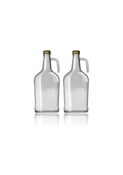 3 Litre Kulplu Galon Cam Şişe Şişesi Cam Yağlık - 2'li