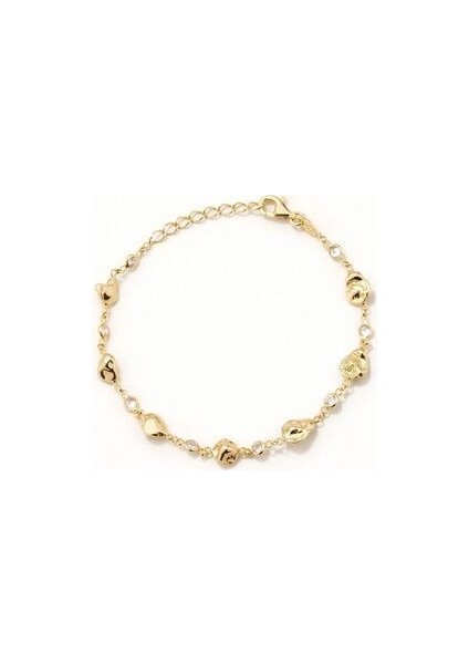 18 Ayar Altın Kaplama Gümüş Deniz Kabuklu Zincir Bileklik Beyaz Taşlı Shine Koleksiyon modelleri