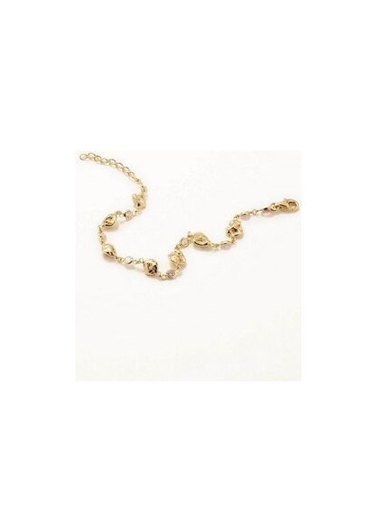 18 Ayar Altın Kaplama Gümüş Deniz Kabuklu Zincir Bileklik Beyaz Taşlı Shine Koleksiyon fırsatları