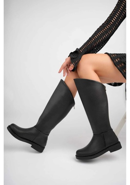 05989 Kadın Uzun Duz Taban Çizme