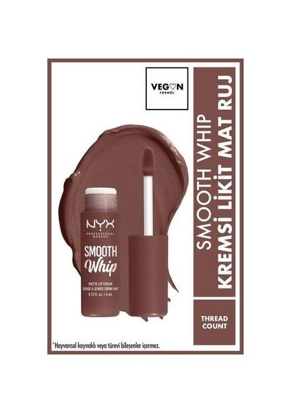 Smooth Whip Kremsi Likit Mat Ruj - Thread Count