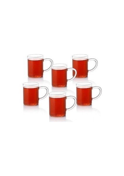 6 Adet Borosilikat Isıya Dayanıklı Termisil Cam Kupa, Çay Kahve Bardağı 200ML