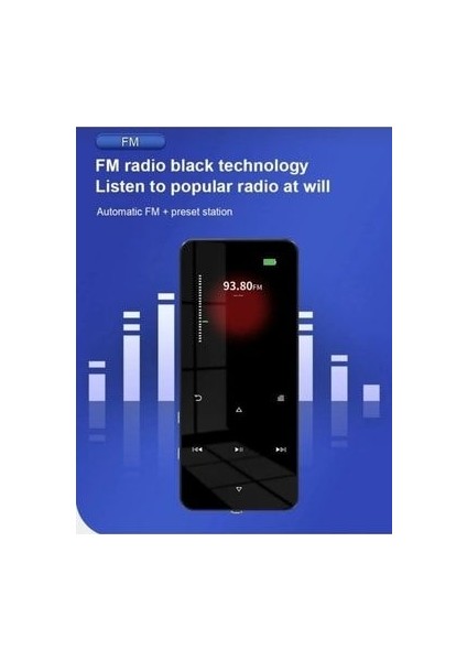 Bluetooth Lu Mp3-Mp4 Çalar Ses Kayıt Fm Radyolu Şarjlı Mp4 Player Dahili Hoparlör 8gb Hafızalı