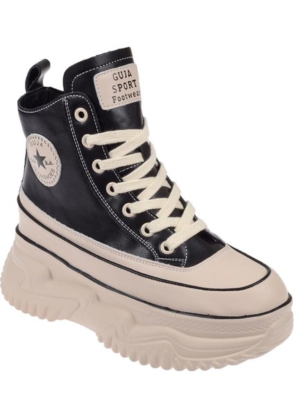 Uzun Konçlu Kadın Spor Ayakkabı GJ-345 Siyah