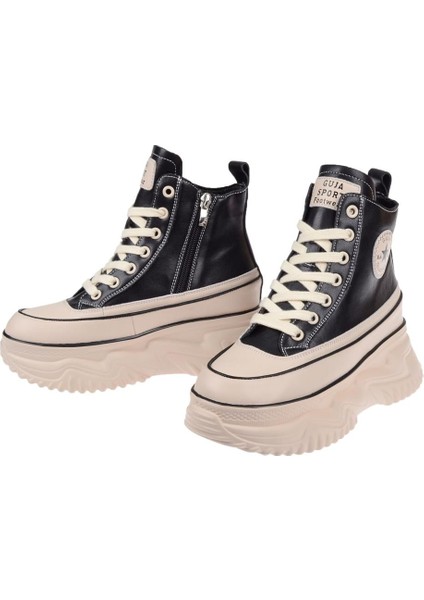 Uzun Konçlu Kadın Spor Ayakkabı GJ-345 Siyah fırsatları