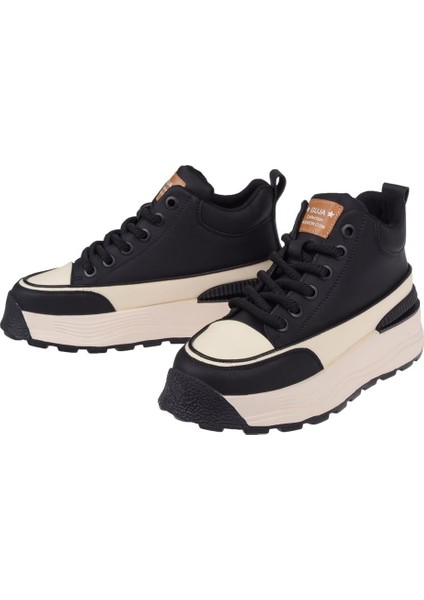 Uzun Konçlu Kadın Spor Ayakkabı GJ-3011 Siyah fırsatları