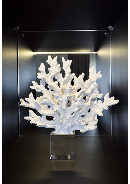 Beyaz Kristal Mercan Dekoratif Aksesuar, Polyester Malzeme, Şık ve Zarif Tasarım