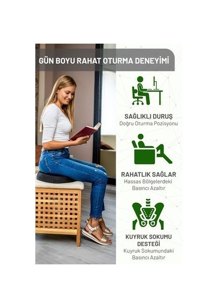 Ortopedik Oturma Simidi Koltuk Minderi Kuyruk Sokumu Yastığı