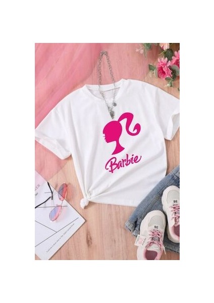 Kız Çocuk Tişört Barbie Kız Baskılı Kız T-Shirt