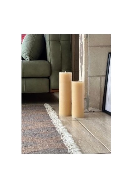 Mum Krem 2li Sandal Ağacı Kokulu Silindir Büyük Mum Seti fırsatları
