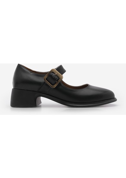 Kadın Tokalı Kalın Topuk Günlük Ayakkabı Loafer Meniz modelleri