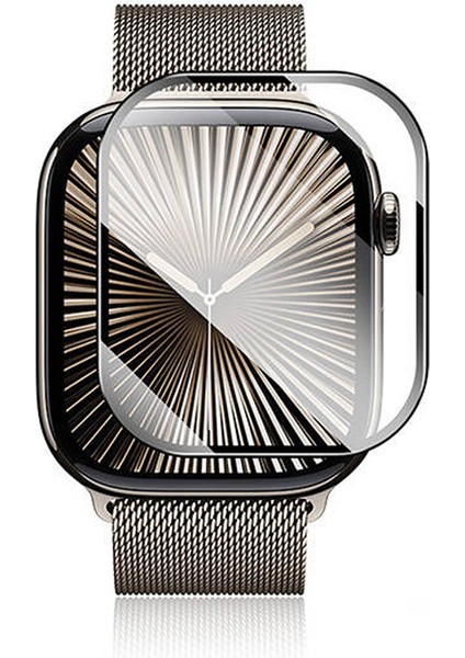 Apple Watch Serisi 10 42MM Için Çerçeveli Tam Kaplayan 3D Pet Ekran Koruyucu Film - FC016