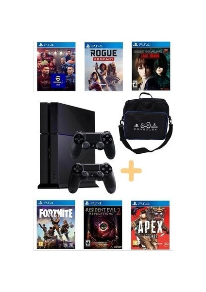 Playstation 4 Standart - 500 GB +Yenilenmiş + 2. Ps4 Kol + Consolex Çanta + 10 Dijital Oyun