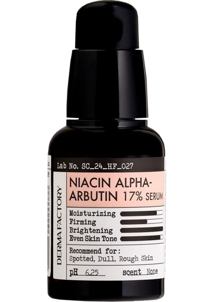 Cilt Tonu Eşitleyici Leke Karşıtı Aydınlatıcı Serum Derma Factory Niacin Alpha Arbutin Serum 30ML