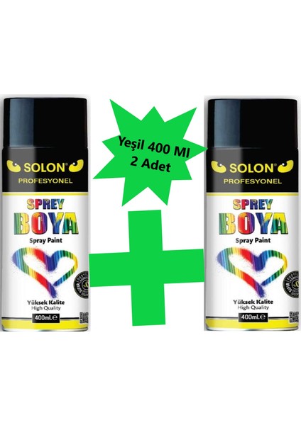 2 Adet Sprey Boya Yeşil 400 ml