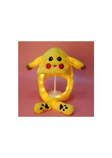Kulakları Hareket Eden LED Işıklı Pokemon Go Pikachu Kulaklı Şapka & Peluş Oyuncak Tiktok Şapka 50CM indirimleri