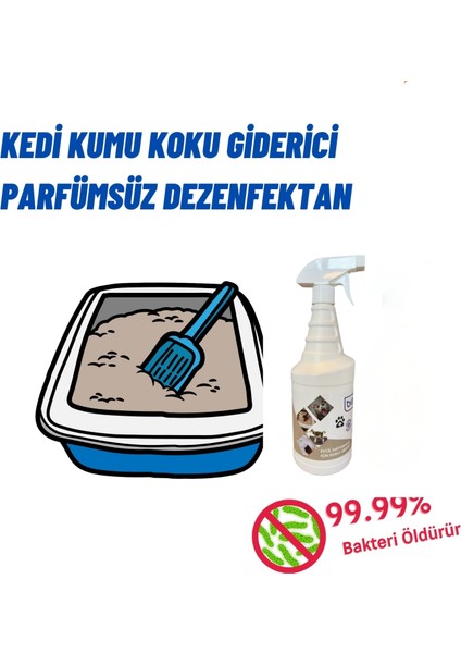 ® Evcil Hayvanlar Için Koku Giderici Dezenfektan Parfümsüz 1 Lt | %100 Doğal ve Güvenli Kullanım