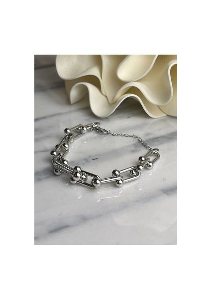 Çelik Vip Serisi Kalın Taşlı Tiffany Bileklik modelleri