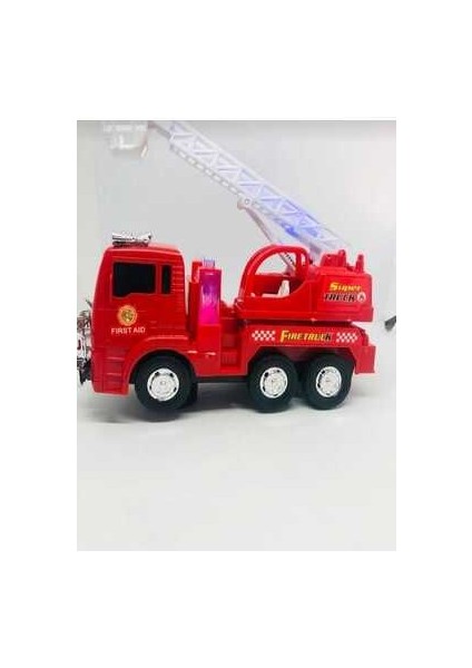 Pilli Işıklı Sirenli Oyuncak Itfaiye Arabası Vinç Hareketli Oyuncak