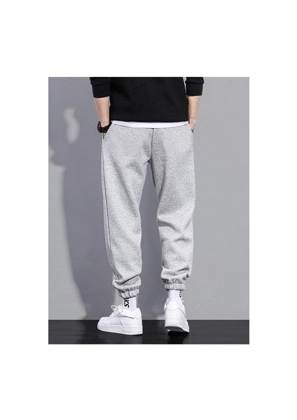 Mountain Eşofman Altı Jogger - Gri Baskılı Lastik Paça Yüksel Bel fiyatları