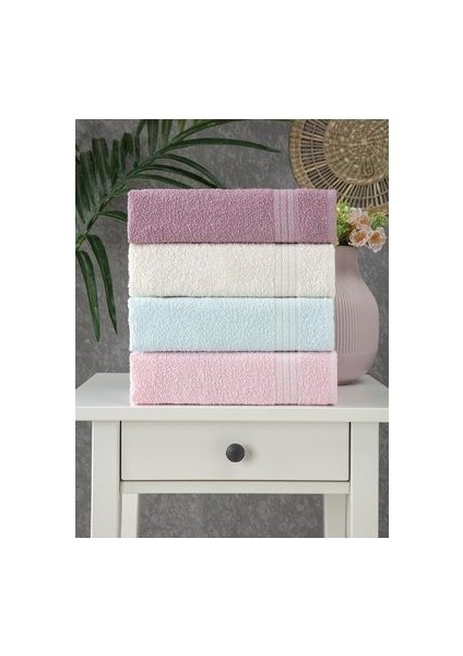 Pastel 4 Lü El & Yüz Havlu Seti