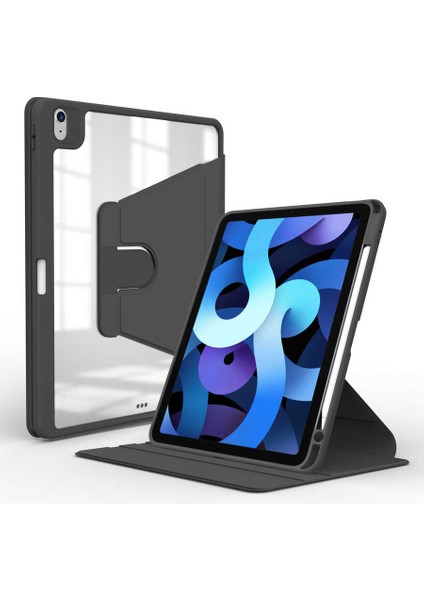 - Apple iPad 10.9 2022 (10.Nesil) - Tablet Kılıfı 360 full Korumalı Yatay Dikey Dönebilen Nayn Standlı Kılıf - Siyah - T25742