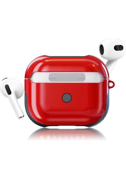 - Apple Airpods 3. Nesil - Kılıf Darbelere Karşı Dayanıklı Shockproof Silikon Kılıf - Kırmızı - T19612