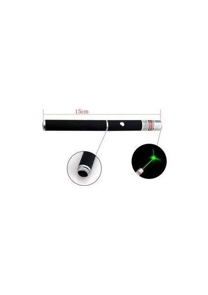 Şarjlı 5 Başlıklı Yeşil Lazer 100MW 532NM 8km Menzil Green Laser Pointer