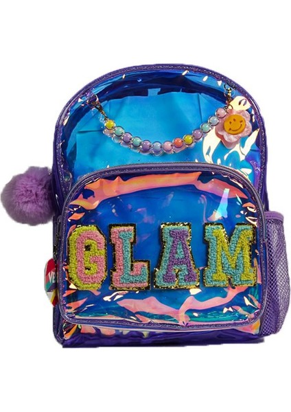 Nakış Sırt Çantası Şeffaf Mor