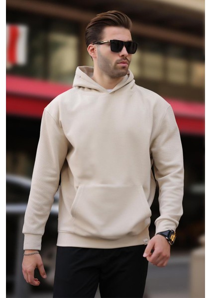 Bej Kapüşonlu Cep Detaylı Sweatshirt 7095 fiyatları