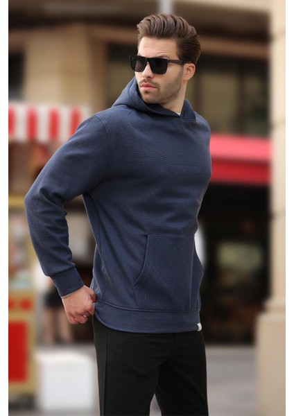Lacivert Kapüşonlu Cep Detaylı Sweatshirt 7095 fiyatları