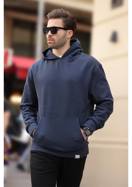 Lacivert Kapüşonlu Cep Detaylı Sweatshirt 7095 modelleri