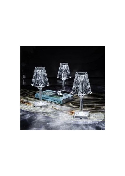 Kristal Elmas Masa Lambası Dokunmatik Romantik Akrilik LED Şarjlı Abajur Lamba 16 Farklı Işık Modlu indirimleri