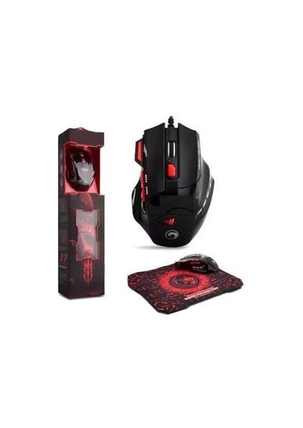 3dexx Profesyonel Işıklı Gamer Oyuncu Mouse + Mousepad Kaymaz Hassasiyet Kontrollü Gaming Pro