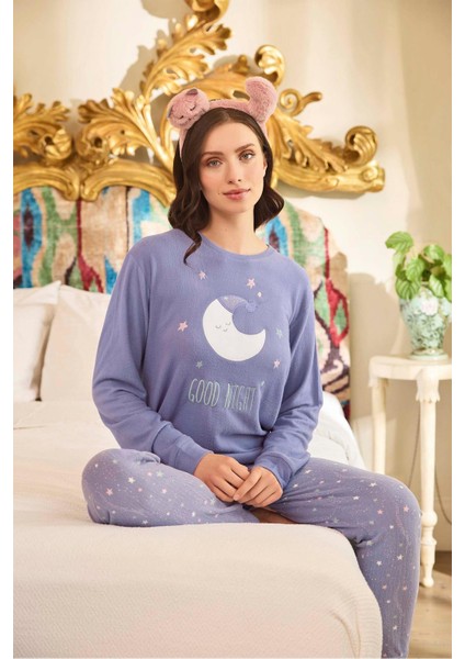 Kadın Asya Termal Good Night Leylak Pijama Takım 0669