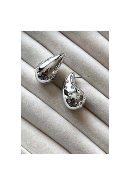 Taşlı Trend Italyan Bottega Gözyaşı Damla Küpe modelleri