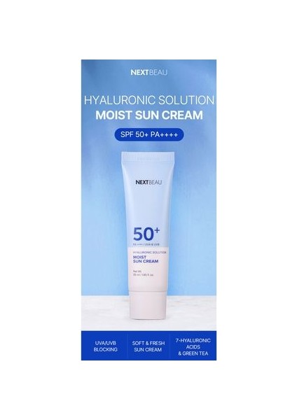 Nextbeau Yoğun Nemlendirici Su Bazlı Hyaluronic Solution Moist Güneş Kremi Spf 50 Pa