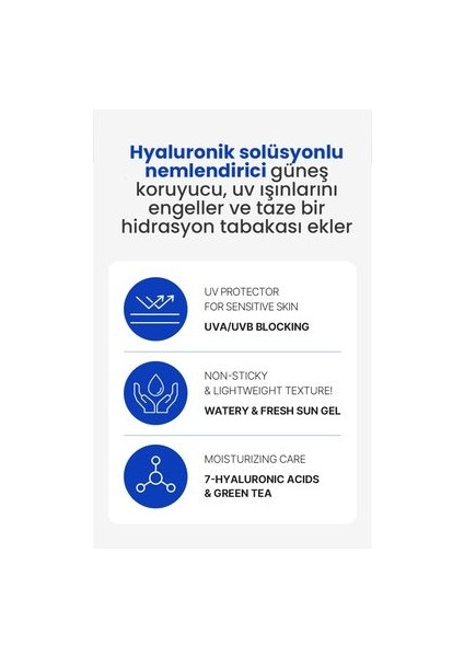 Nextbeau Yoğun Nemlendirici Su Bazlı Hyaluronic Solution Moist Güneş Kremi Spf 50 Pa