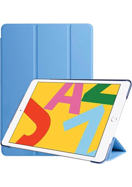 Apple iPad 8.nesil 10.2.inç 2020 A2270-A2428-A2429-A2430 Kılıf Smart Cover Standlı 1-1 Kılıf Mavi