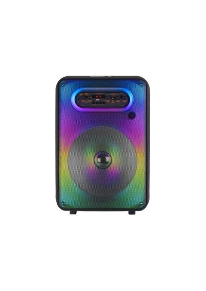 LED Işıklı Bluetooth Hoparlör Mikrofonlu Şarjlı Taşınabilir Tekerlekli Speaker