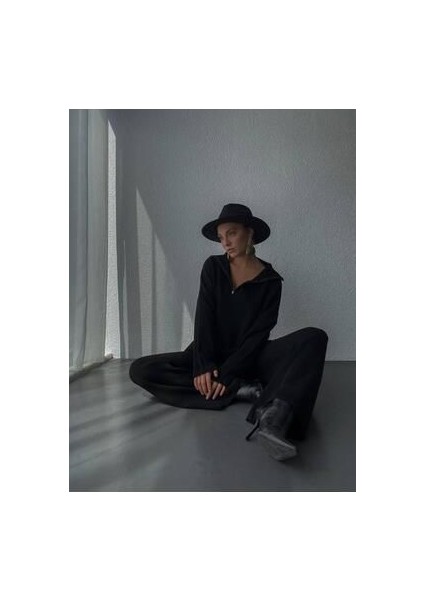 Örgü Detaylı Oversize Kazak Pantolon Triko Alt-Üst Takım fiyatları