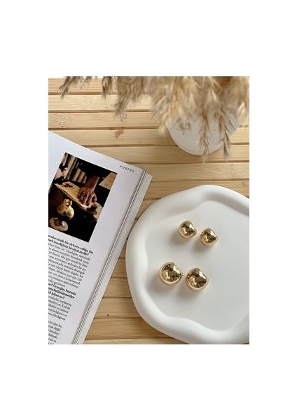 Aj Ithal Gold Top Küpe Büyük Boy modelleri