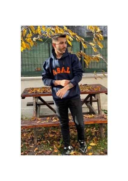Unisex Asal Nakışlı Baskılı Içi Polarlı Oversize Kapüşonlu Kolej Hoodie Sweatshirt fiyatları