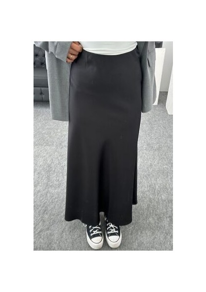 Saten Kumaş Beli Lastikli Uzun Etek fiyatları