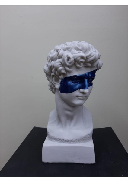 Tekno Trust Popart Davut Büst Heykel Biblo Mavi